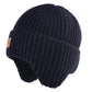 Baby Beanie Fleece Lined Toddler Winter Hat With Ear Flaps Little Girls Boys Warm Hats Cute Beanies For Kids Navy