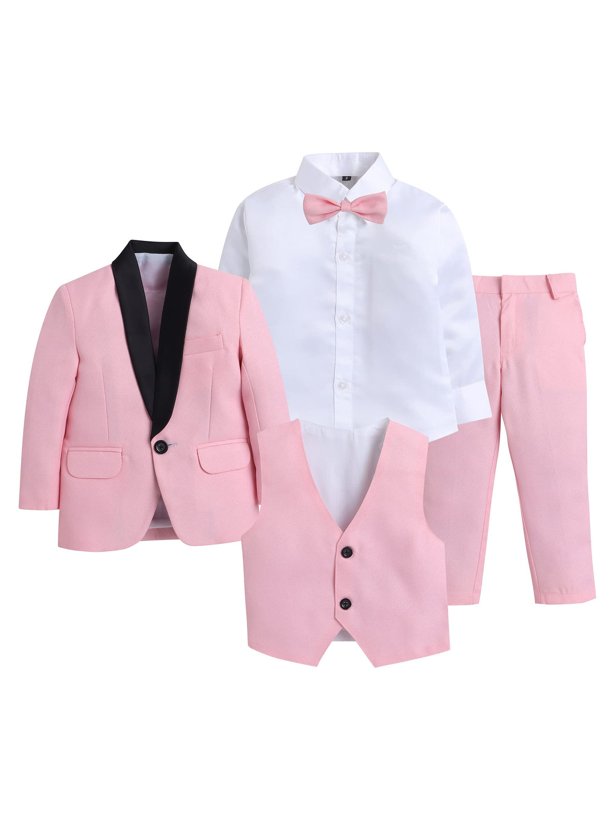 Jeetethnics Boys Pink Coat Suit Set With Waistcoat Shirt And Trousers (9101Ah)
