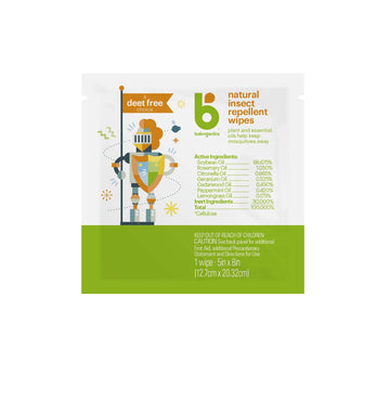 Babyganics Deet Free Travel Size Insect Repellant Wipes | Natural Plant Based, 30 Wipes (2 Packs Of 15)