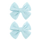 YanJie 2PCS Lace Hair Bow Clips 4 Light Blue Alligator Barrettes Bows with Rhinestone Baby Girl Hair Accessories for Infant Todd