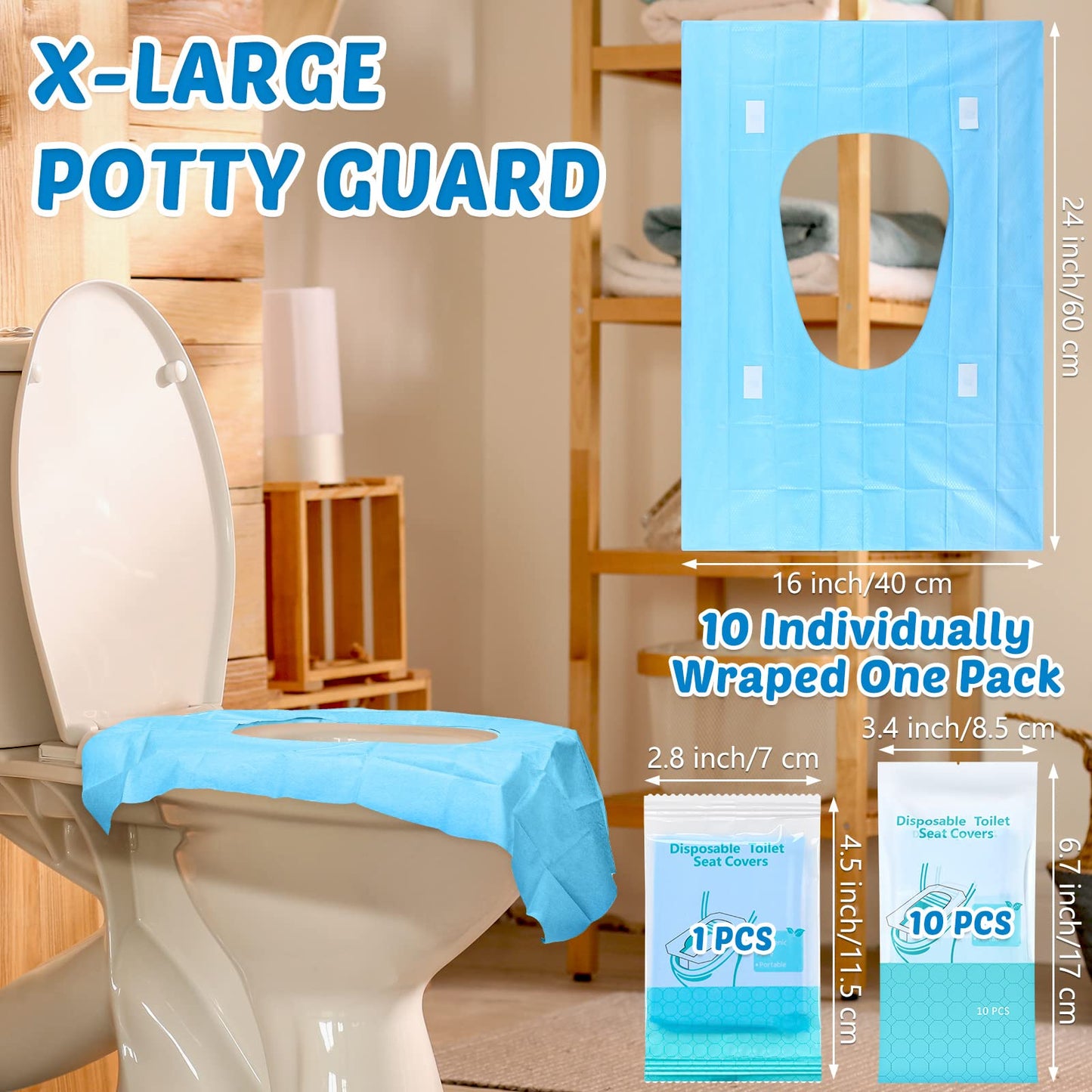 Yahenda 200 Pack Toilet Seat Covers Disposable Extra Large Individually Wrapped Toilet Seat Cover For Adults And Kids Potty Trai