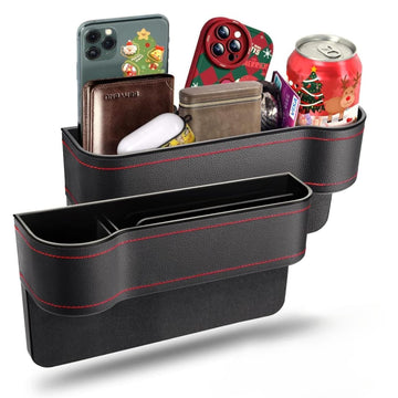 banvertova Car Seat Gap Filler Organizer | Console Side Caddy with Cup Holder & Storage for Phone, Wallet, Keys. (1 pcs)