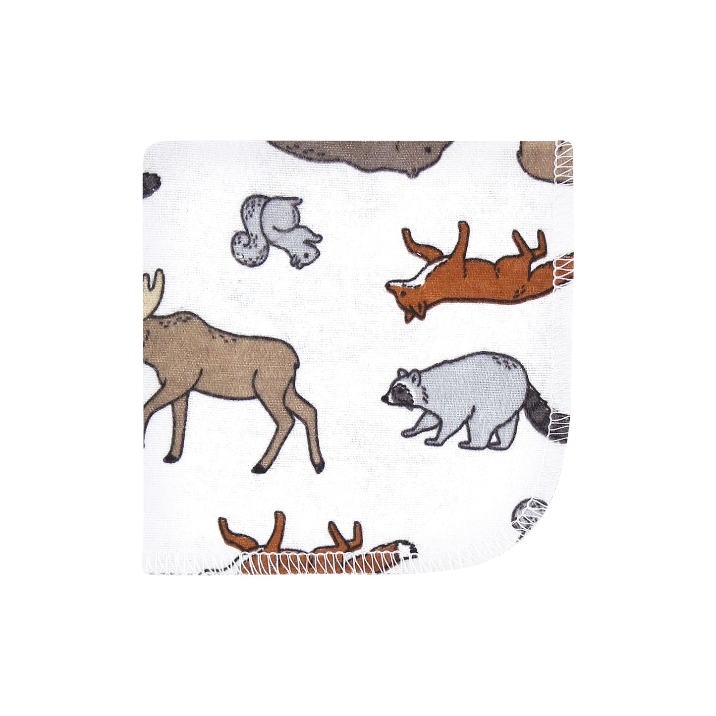 Hudson Baby Unisex Baby Flannel Cotton Washcloths, Animal Adventure 10 Pack, One Size