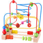 QZMTOY Bead Maze Toy for Toddlers Wooden Colorful Roller Coaster Educational Circle Toys for Kids Sliding Beads On Twists Wire T
