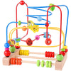 QZMTOY Bead Maze Toy for Toddlers Wooden Colorful Roller Coaster Educational Circle Toys for Kids Sliding Beads On Twists Wire T