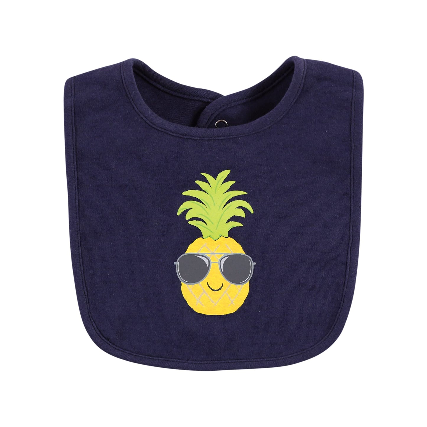 Hudson Baby Unisex Baby Cotton Bibs, Boy Pineapple, One Size