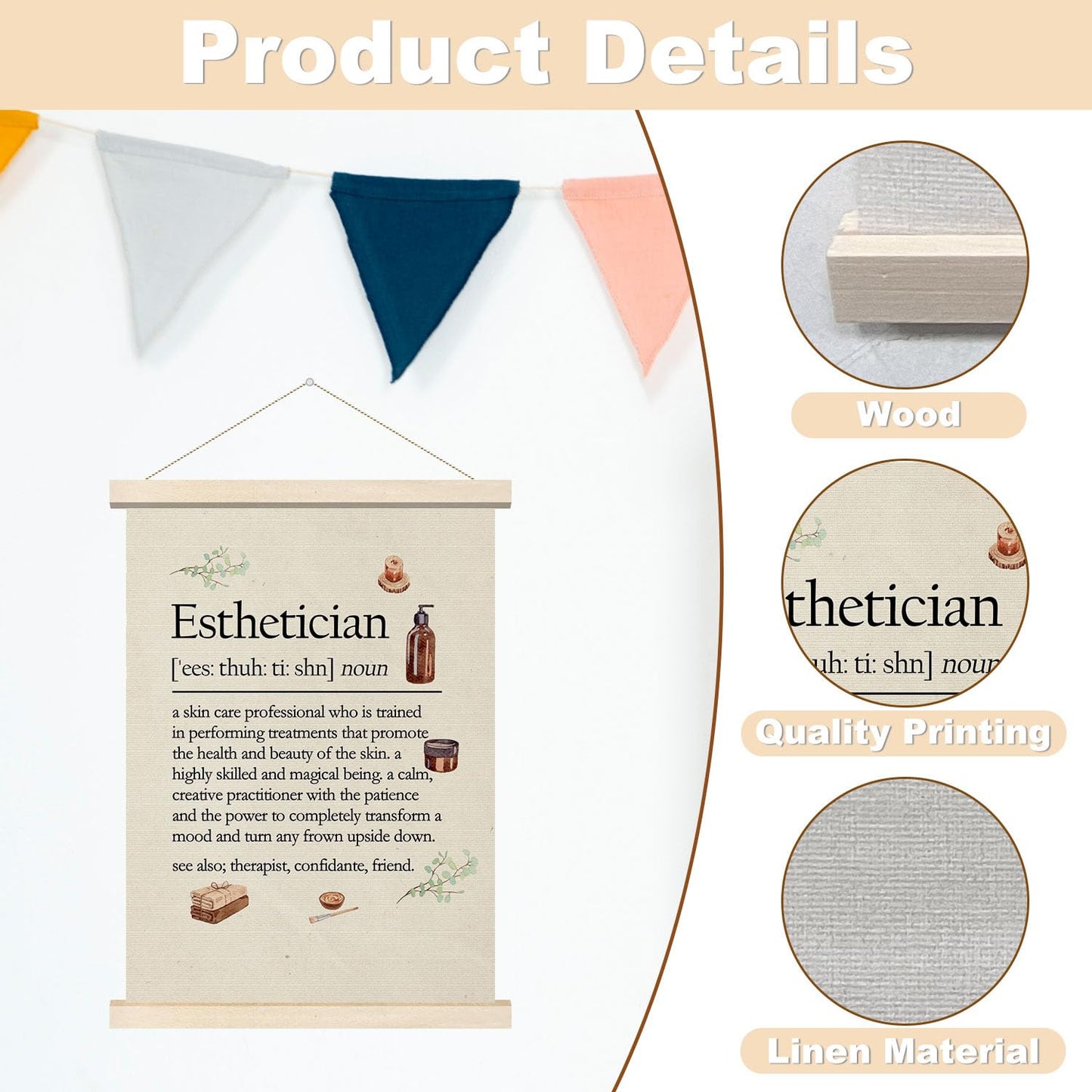 Esthetician Hanger Poster, Hair Salon Poster Hanger, Funny Wall Art Hanger, Inspirational Poster Hanger, Esthetician Definition