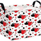 BOOHIT Valentines Day Basket for Kids Heart Shaped Empty Storage Bins for Gifts with Handles Room Decor (Red Black Double Love)
