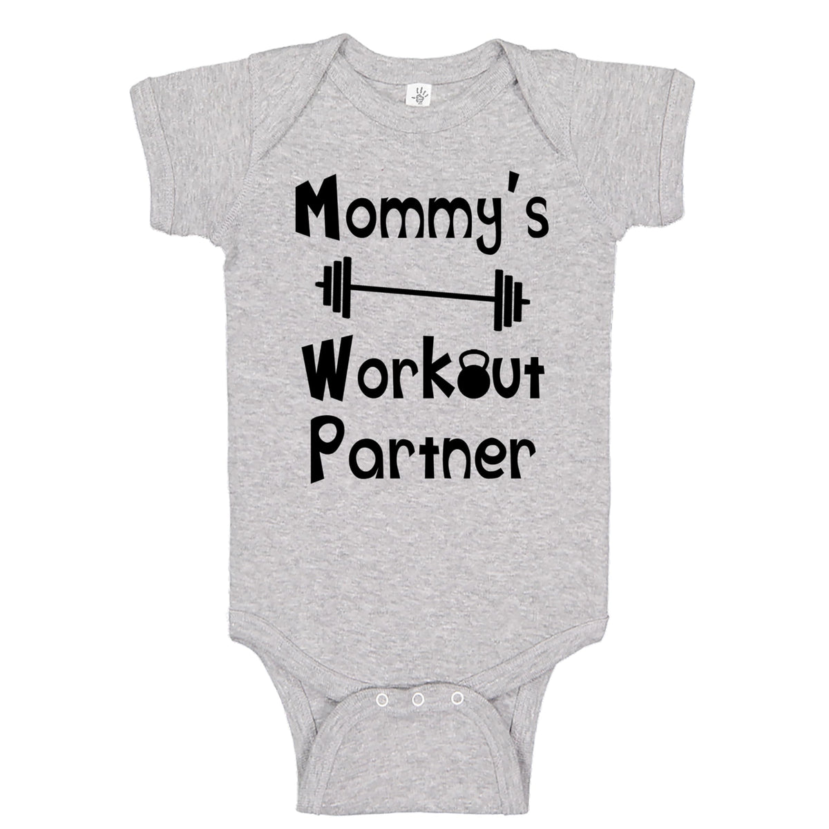 Reaxion AidenS Corner  MommyS Or DaddyS Workout Partner Bodysuits  Funny Baby Boy & Girl Clothes (03 Months, Mom_Heather)
