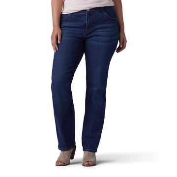 Lee Womens Size Flex Motion Regular Fit Straight Leg Jean, Royal Chakra, 28 Plus