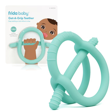 Frida Baby Get-A-Grip BabyTeether for Teething Relief, Easter Basket Stuffer for Kids, 100% Food-Grade Silicone Teething Toys fo