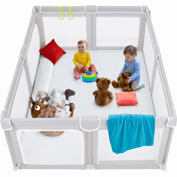 Todale Baby Playpen 70     59   - Baby Play Yard With Tear-Resistant Material, Anti-Slip Suckers, Breathable Mesh, Gate - Kids B