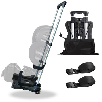 Car Seat Travel Cart With Wheels - Folding Dolly Roller For Airport, Airplane, And Luggage - Portable Carrier With Backpack Stra