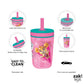 Zak Designs Kelso 15 oz Tumbler Set (Paw Patrol Skye & Everest) Leak-Proof Screw-On Lid with Straw Made of Durable Plastic and S