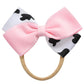 Fancheer Baby Girls Cowgirl Pink Cow Bow Headband Infant Toddler Birthday Party Hair Accessories