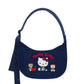 BAGGU Medium Nylon Crescent Bag - Embroidered Hello Kitty & Teddy