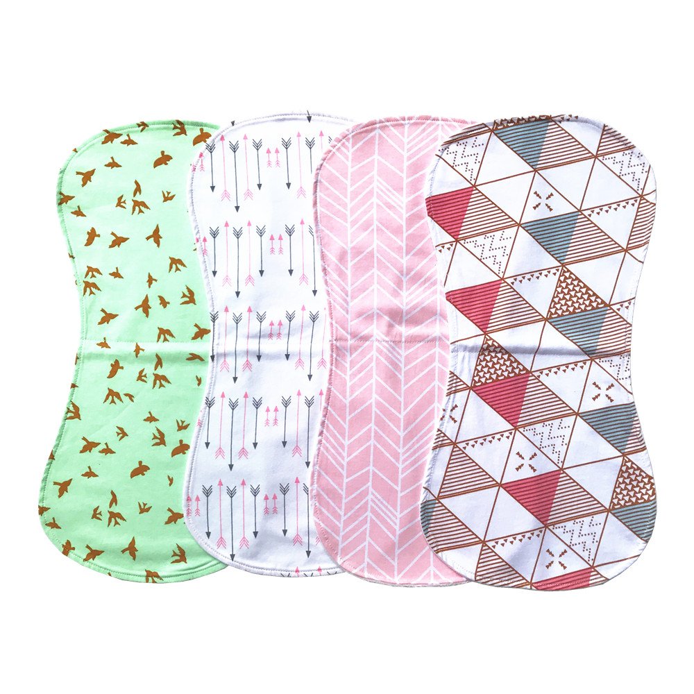 Arnzion Baby Burp Cloths Baby Burp Set Curved Absorbent And Soft Valuable 4 Pack