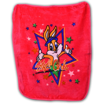 New Born Baby Blanket, Pink, Wool, Cartoon Print, Classic Style, Crib Size, Durable