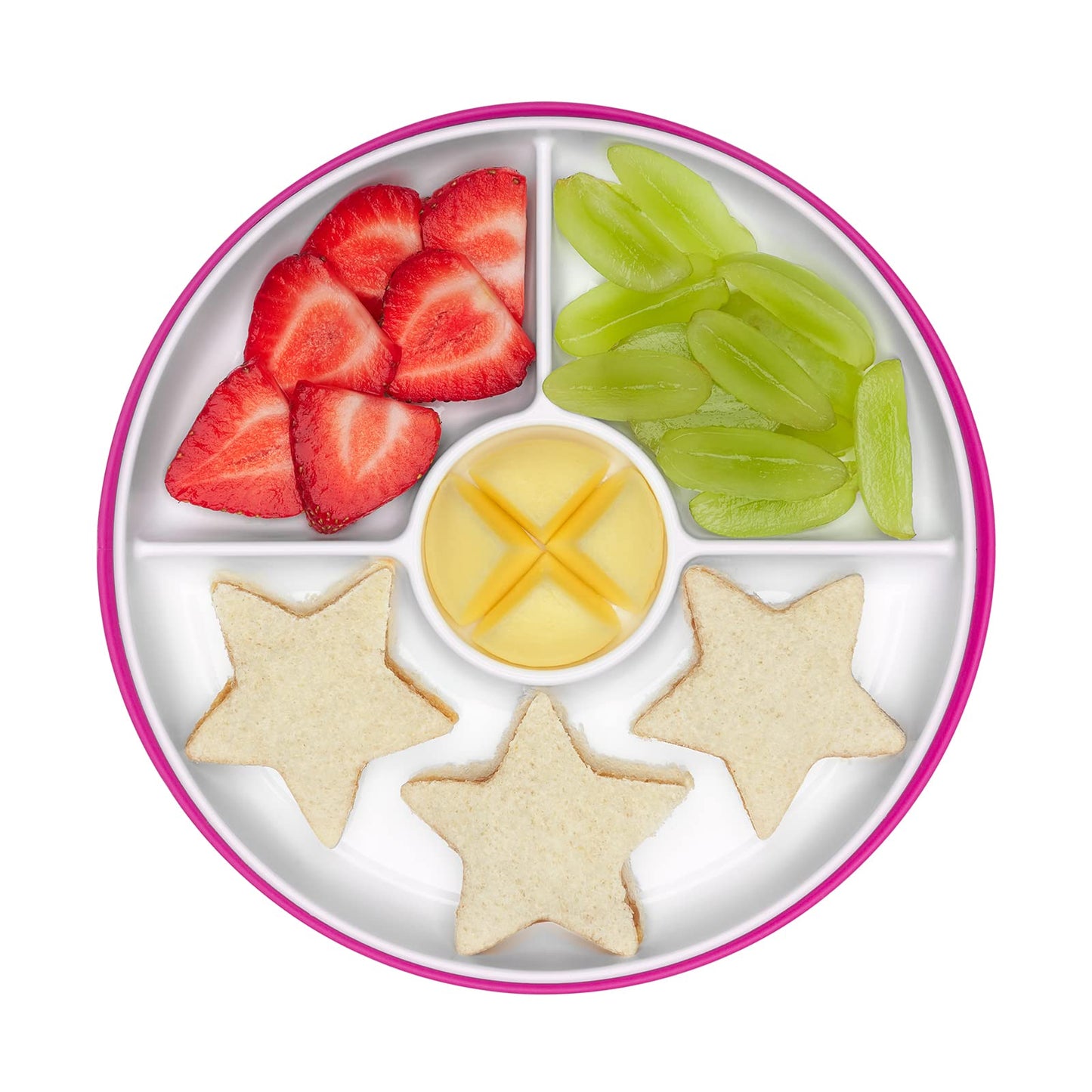 Oxo Tot Stick & Stay Suction Divided Plate - Pink