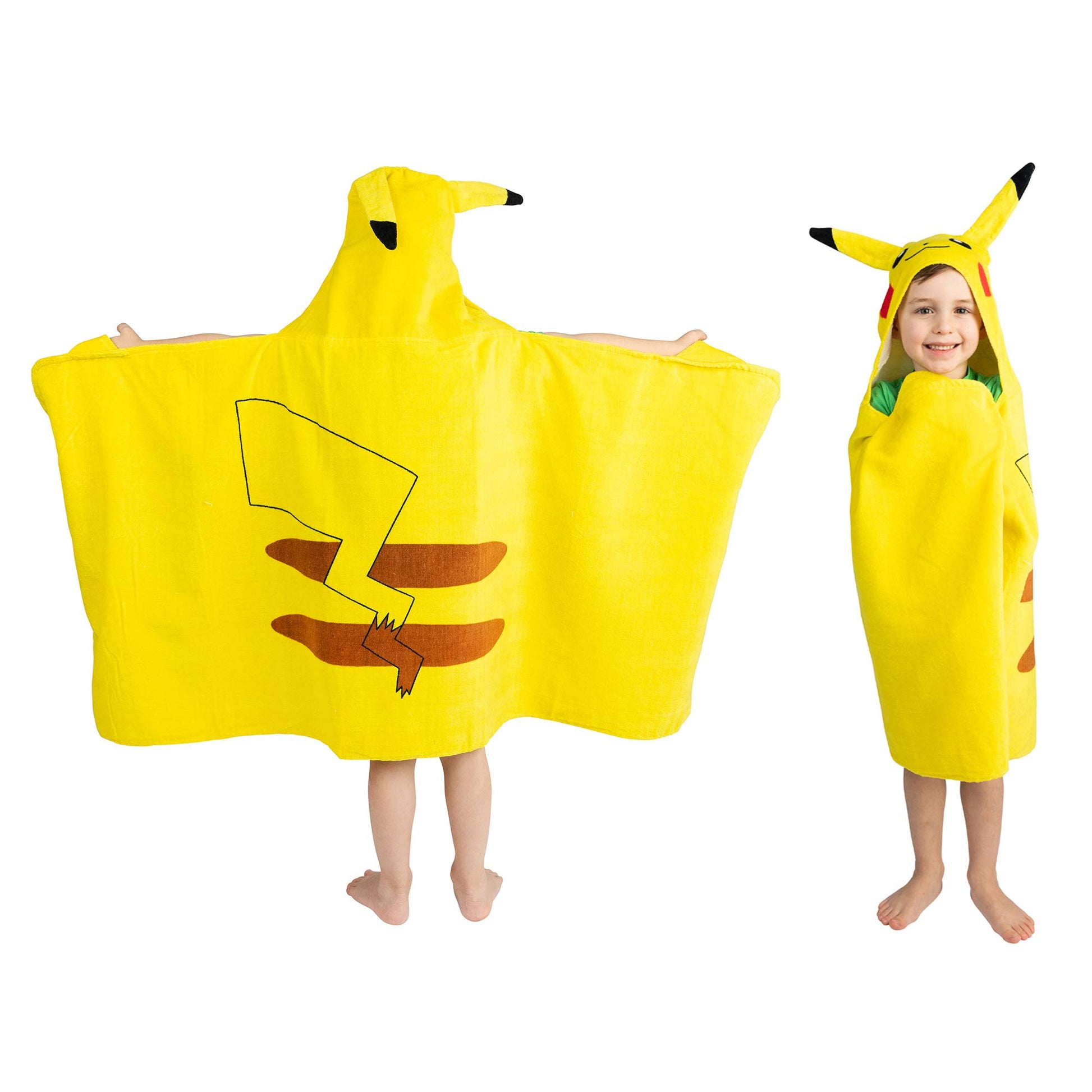 Pokemon Pikachu Bath/Pool/Beach Soft Cotton Terry Hooded Towel Wrap, 24' X 50', By Franco Kids