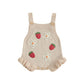 wybzd Newborn Sweater Romper Baby Girl Crochet Knit Sweaters Rompers Embroidery Flower Strawberry Outfit Sleeveless Bodysuit (Be