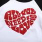 Baby Boys Girls Valentine Shirts Raglan Long Sleeve Tees Toddler All You Need Is Love Heart Graphic Tops 3T