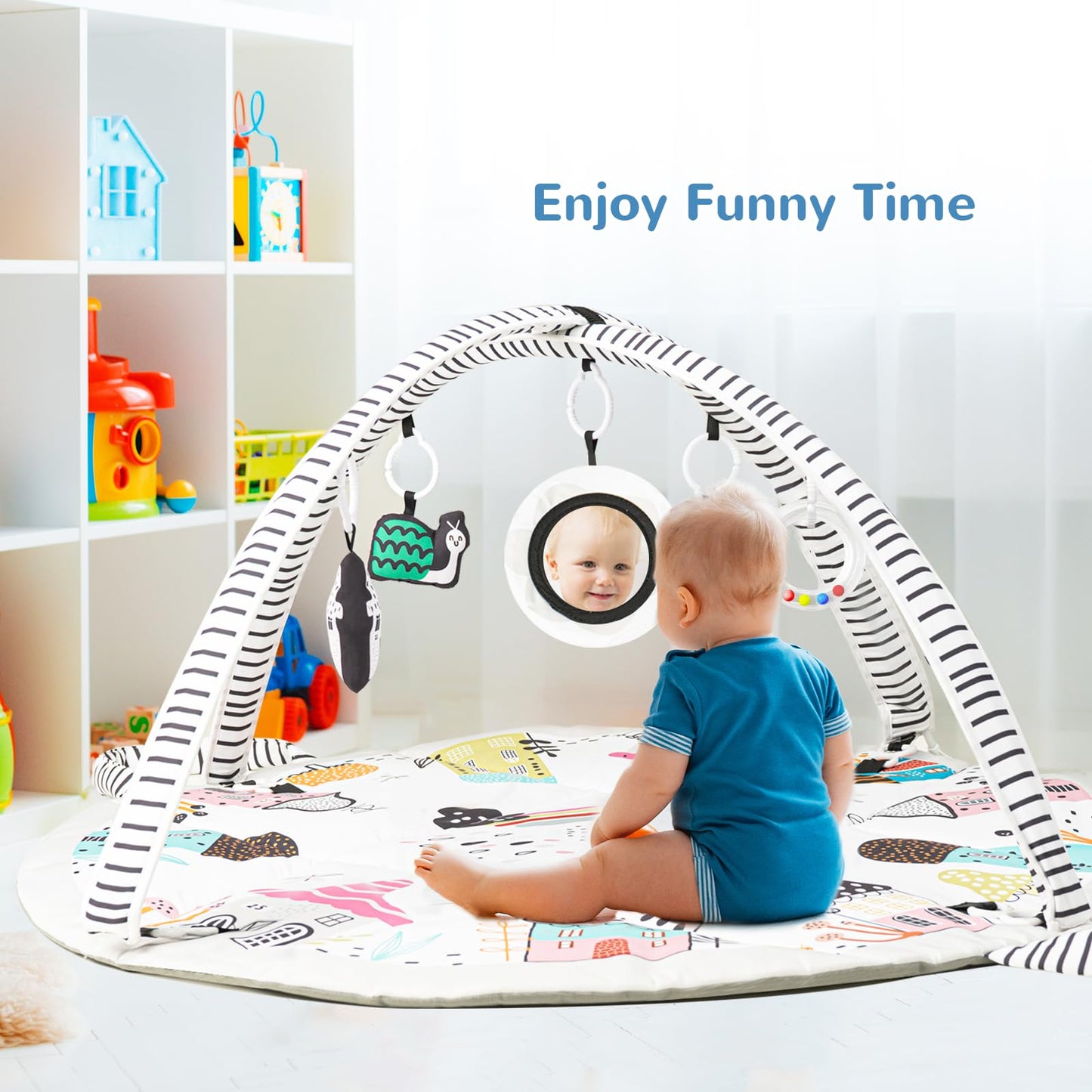 Baby Play Mat Tummy Time Mat With Exclusive Foldable Design, Stage-Based Skill Development Activity Gym, Machine Washable Baby P