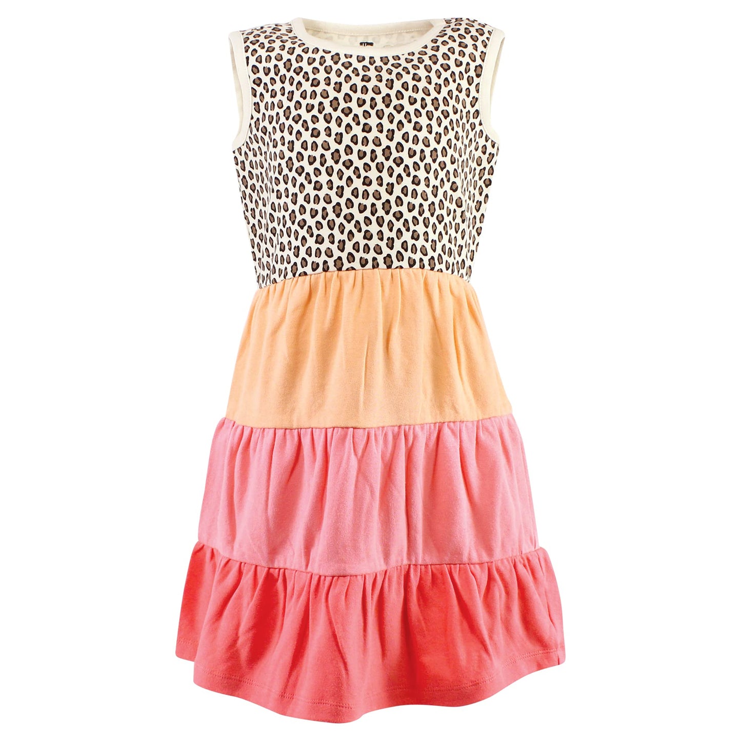 Hudson Baby Girls' Cotton Dresses, Leopard Coral Mint, 2T