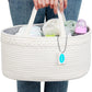 Casaphoria Little Large Baby Diaper Caddy Organizer - Nursery Storage Bin For Boys & Girls, Car Organizer, Cotton Rope Basket Po