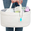 Casaphoria Little Large Baby Diaper Caddy Organizer - Nursery Storage Bin For Boys & Girls, Car Organizer, Cotton Rope Basket Po
