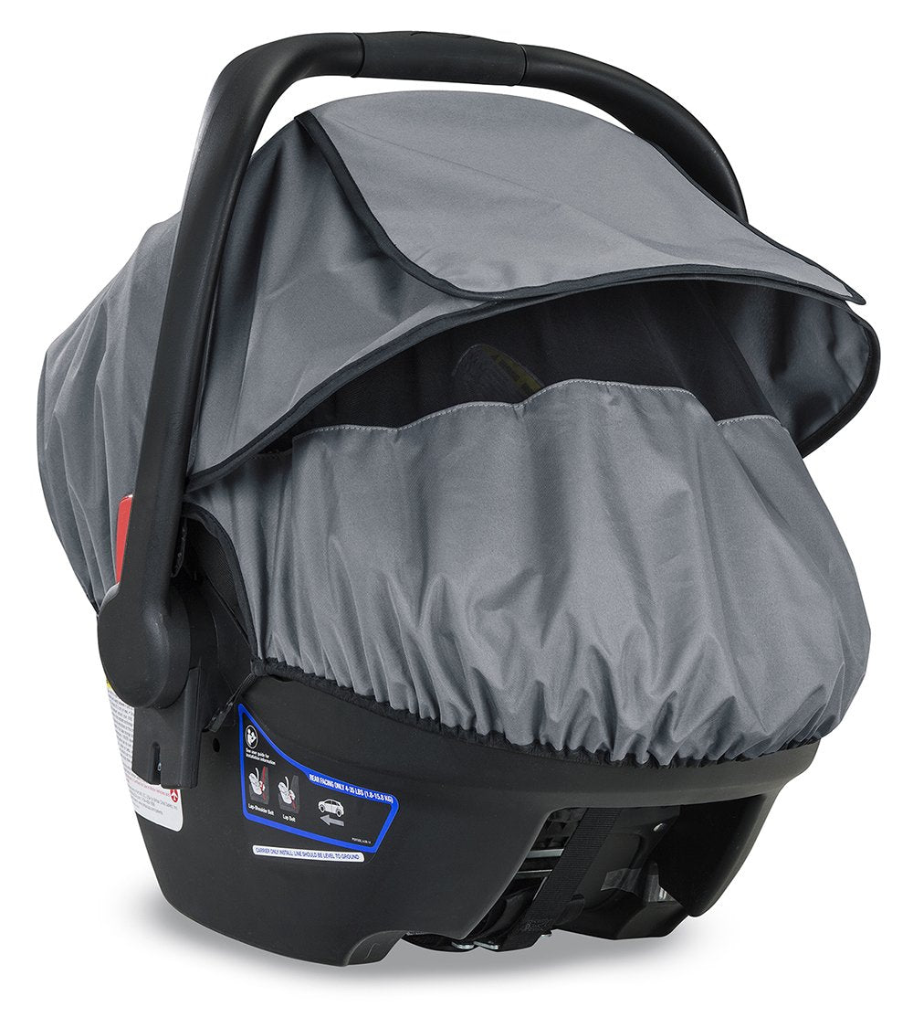 Britax B-Covered All-Weather Infant Car Seat Cover - Upf 50 - Waterproof - Ventilated Mesh Window For Insect Protection , 16X17X
