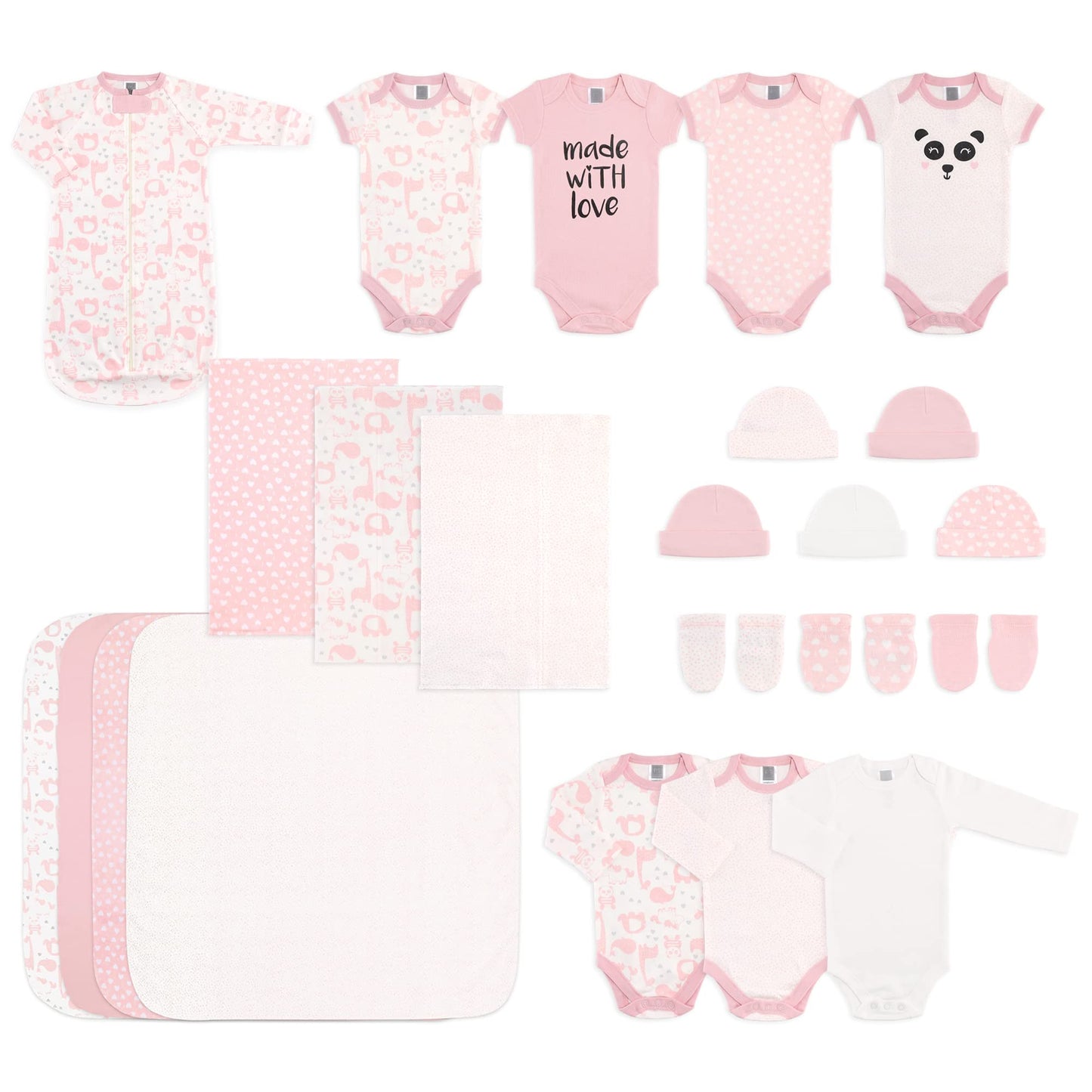 The Peanutshell Newborn Essentials Layette Gift Set For Baby Girls, 23 Piece, Fits Newborns To 3 Month
