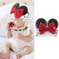 Bbgifts 1Pc Mouse Ears Headband Baby Girl Headwrap, Toddler Kids Party Halloween Christamas Supplies (Red White Dot)