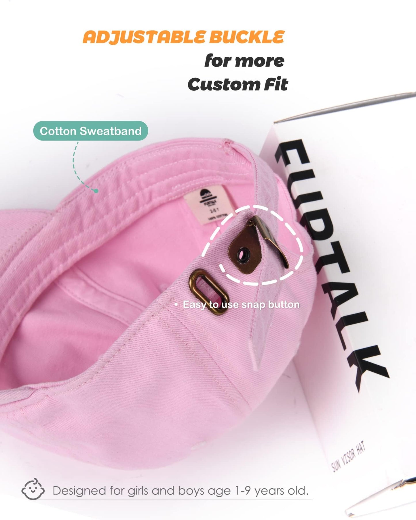 Furtalk Toddler Baseball Hat Kids Boys Girls Adjustable Washed Cotton Baseball Cap With Ponytail