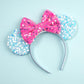 zhezesmila Sparkling Mouse Ears Sequin Bow Ears Headband for Women Hair Band Dazzling Accessories Headwear for Princess Costume