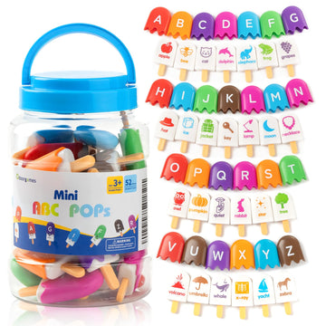 Odoorgames 52 Pcs ABC Alphabet Popsicles - Alphabet Learning Toys, Preschool Educational Toys for Classroom - Fun and Engaging A