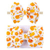 Yanjie Hairband Thanksgiving Baby Girl Headbands Set Of 2 6' Maple Leaf Pumpkin Printed Bows Newborn Hairbands Maple Leaves Hand