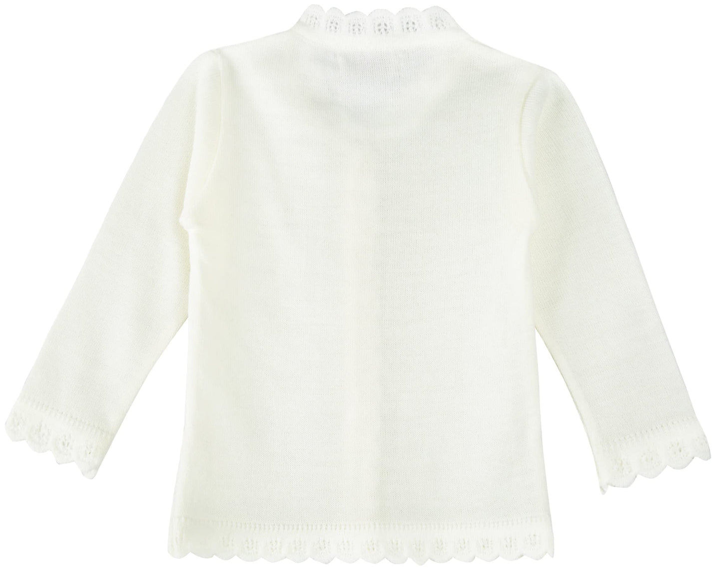 Lilax Baby Girls' Little Hearts Knit Cardigan Sweater (6 Months, Cream)