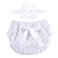 Icobuty Rose Ruffle Bloomer Diaper Cover For Baby Girls Toddlers(13-24M Large, White)