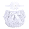 Icobuty Rose Ruffle Bloomer Diaper Cover For Baby Girls Toddlers(13-24M Large, White)