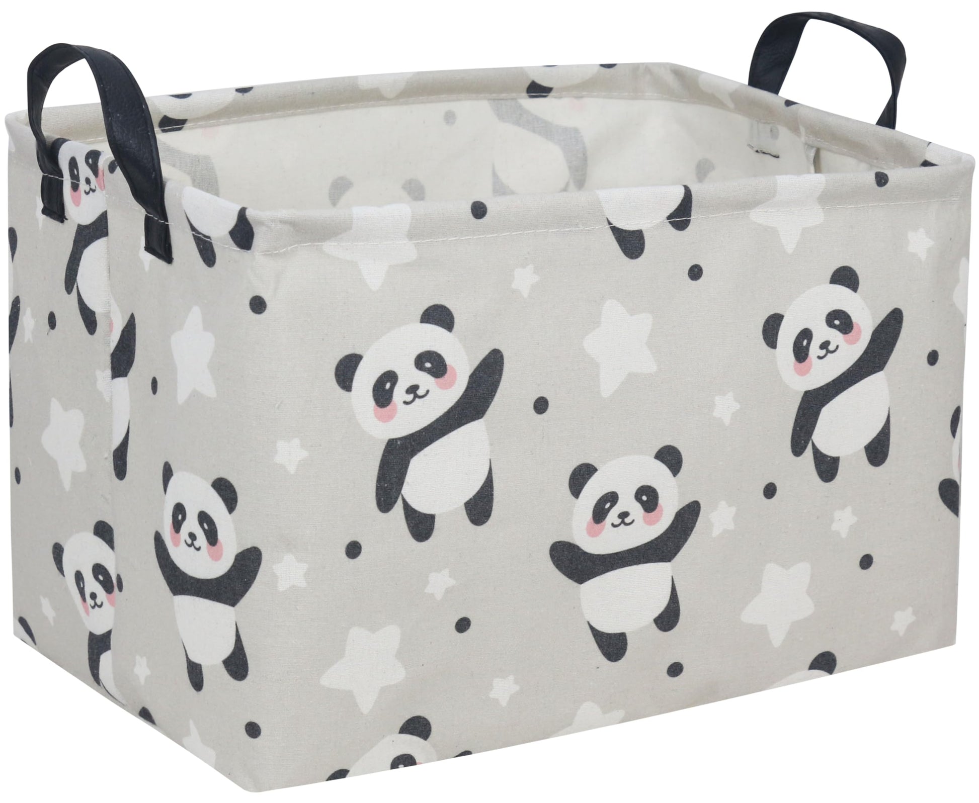 DDBASKET Kids Basket Panda Storage Bins for Girls Rectangular Baby Gift Baskets Cute Toy Storage Bin Box Organizer Book Shelf Ba
