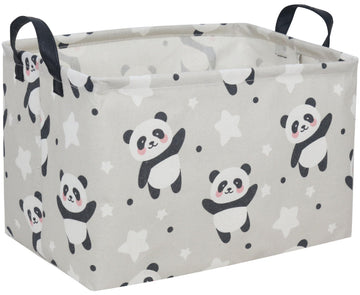 DDBASKET Kids Basket Panda Storage Bins for Girls Rectangular Baby Gift Baskets Cute Toy Storage Bin Box Organizer Book Shelf Ba