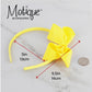 Motique Accessories Little Girls Neon Headband With Side Grosgrain Bow- Neon Yellow