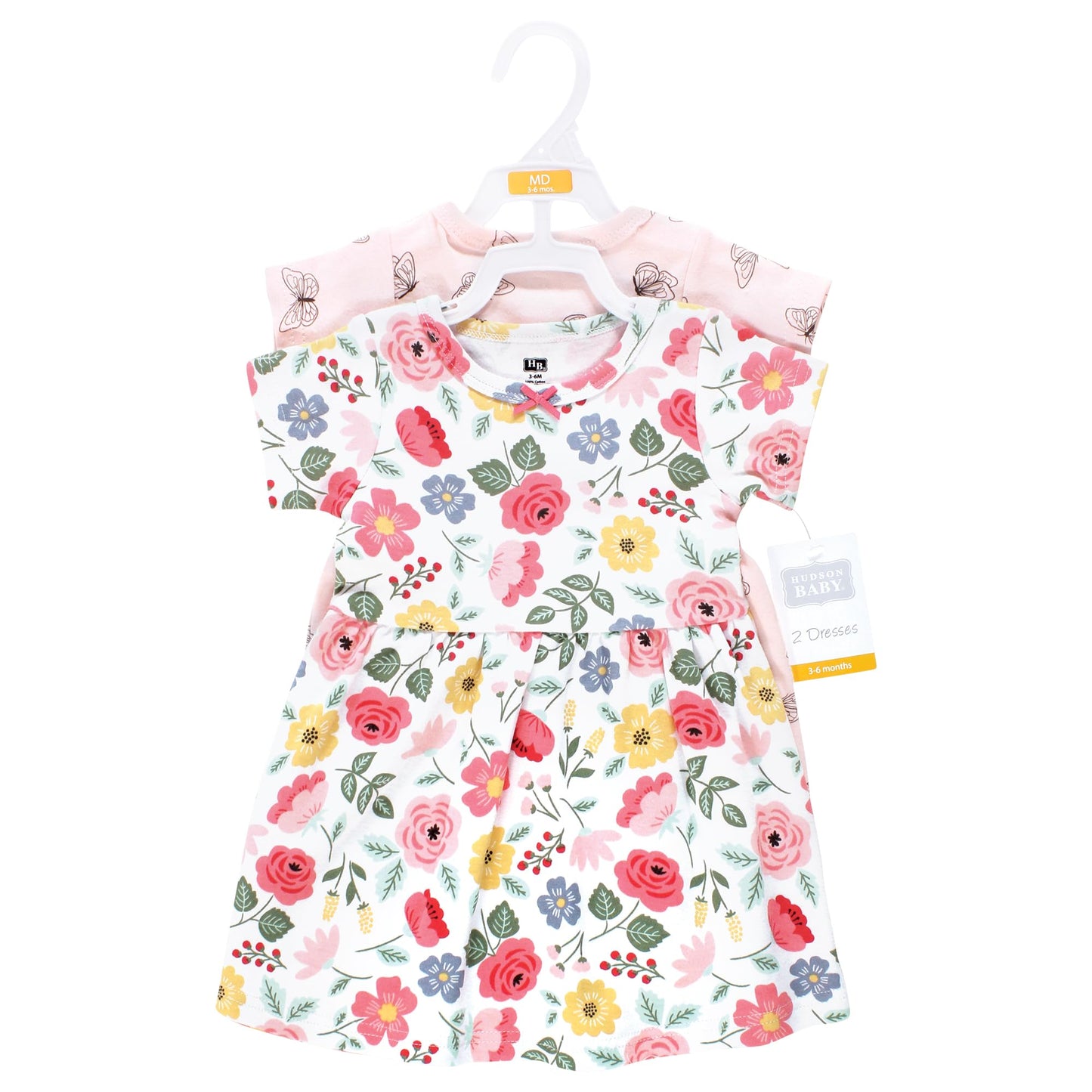 Hudson Baby Baby Girls Cotton Dresses, Modern Botanical, 3-6M (M)