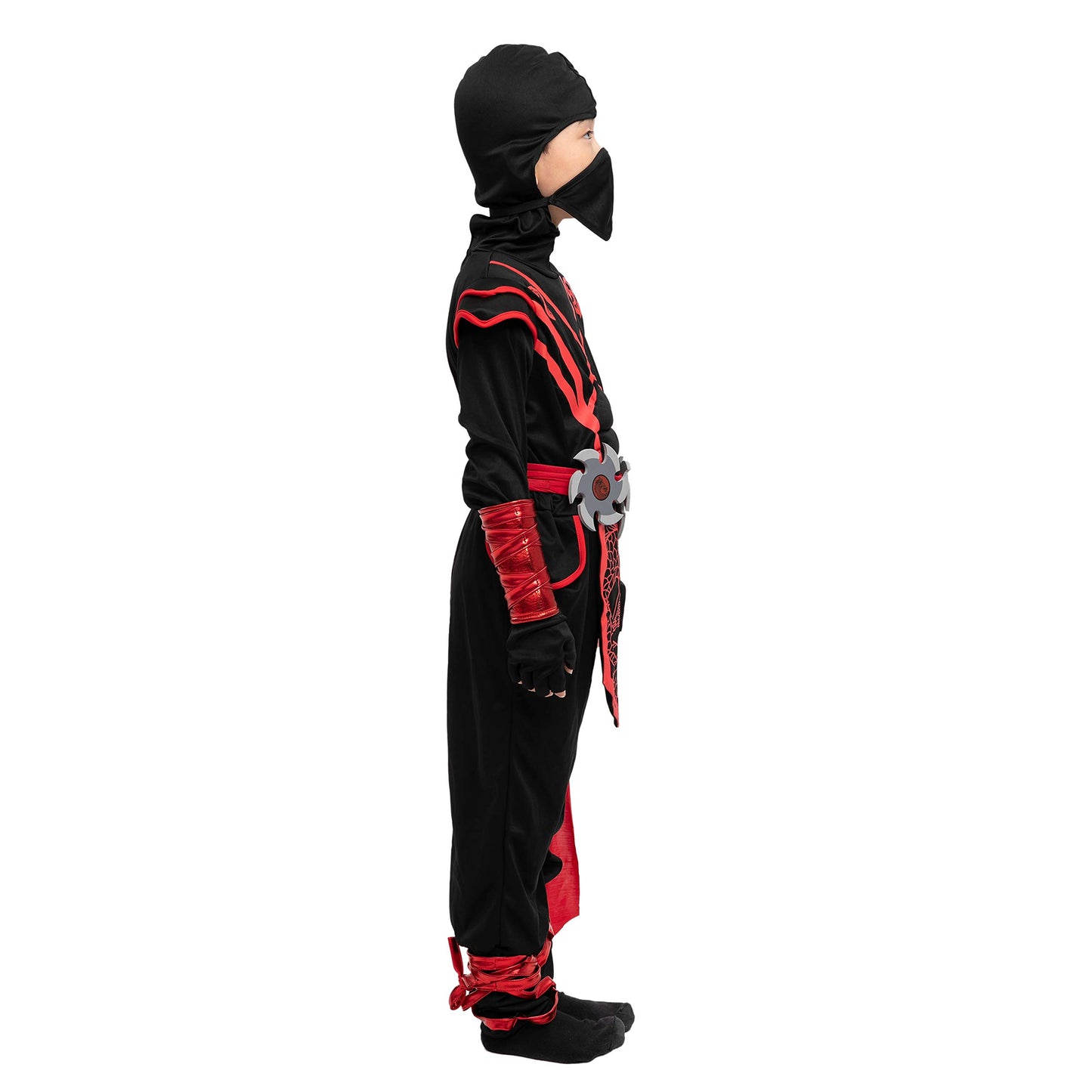 Spooktacular Creations Halloween Ninja Costume Kids, Black Red Ninja Dragon Costume Set, Boys Halloween Outfit For Dressup And R