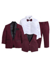 Jeetethnics Boys Maroon Coat Suit Set With Waistcoat Shirt And Trousers (9103Ah)