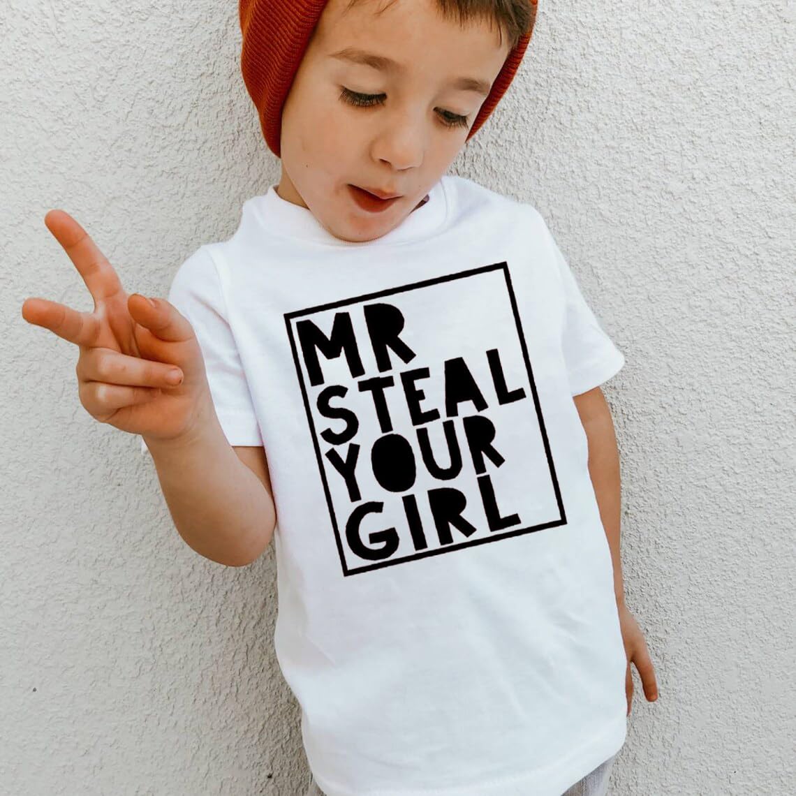Toddler Boy Valentine'S Day T Shirt Cute Lover Boy Shirt Kids Funny Letter Print Valentine'S Day Shirts Tops (4-5T, White4)