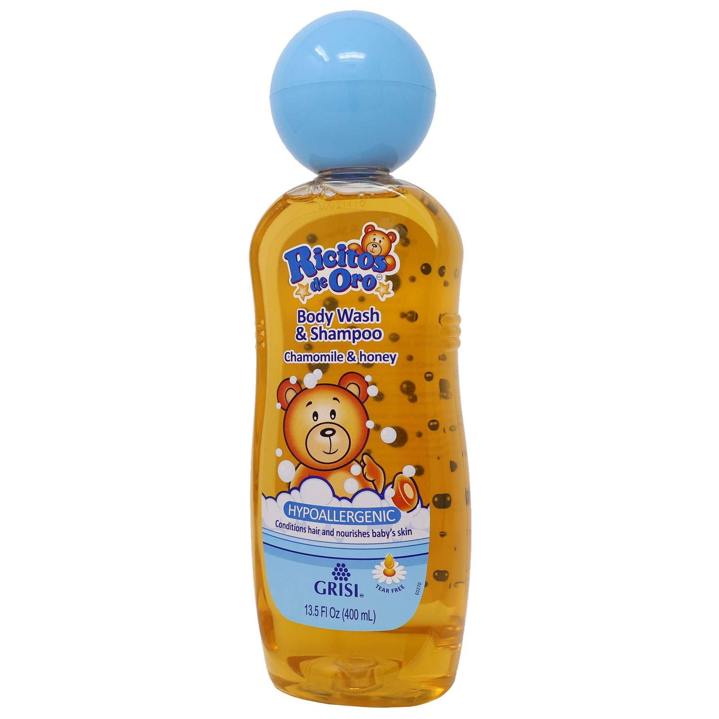 Ricitos De Oro 2-In-1 Baby Hair And Body Wash, Hypoallergenic Tear Free Body Wash And Shampoo With Chamomile And Honey, Cleansin