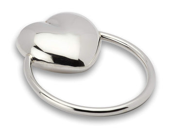 Krysaliis 925 Sterling Silver Heart Teether Rattle - Newborn Baby Boy And Baby Girl Gift - Non-Tarnishing And Durable - Packaged