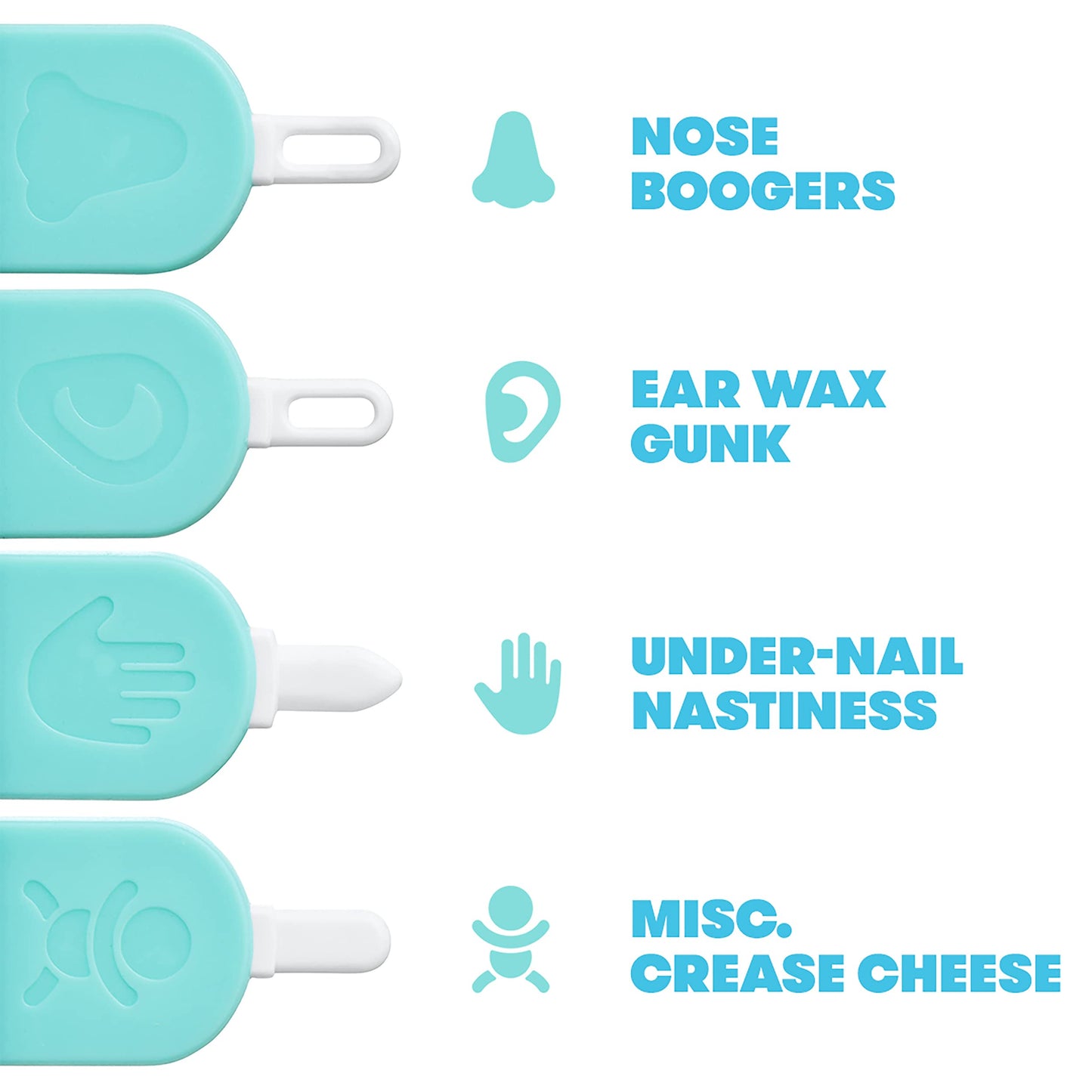 Frida Baby 3-In-1 Nose, Nail + Ear Picker [2 Count] By Frida Baby The Makers Of Nosefrida The Snotsucker, Safely Clean Baby'S Bo